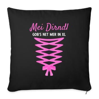 Damen Dirndl Ersatz Trachten Ersatz Bluse Kirmes - Sofakissenbezug 45 x 45 cm - Schwarz - Vorne