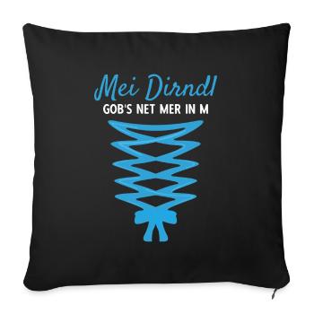 Damen Dirndl Ersatz Trachten Ersatz Bluse Kirmes - Sofakissenbezug 45 x 45 cm - Schwarz - Vorne
