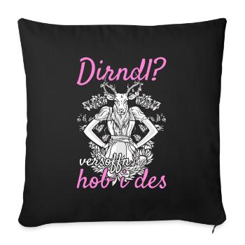 Damen Dirndl Ersatz Trachten Ersatz Bluse Kirmes - Sofakissenbezug 45 x 45 cm - Schwarz - Vorne