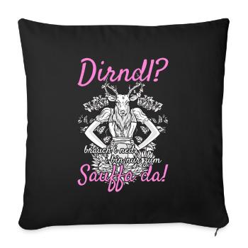 Damen Dirndl Ersatz Trachten Ersatz Bluse Kirmes - Sofakissenbezug 45 x 45 cm - Schwarz - Vorne