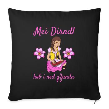 Damen Dirndl Ersatz Trachten Ersatz Bluse Kirmes - Sofakissenbezug 45 x 45 cm - Schwarz - Vorne