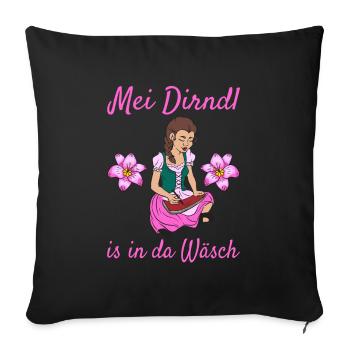 Damen Dirndl Ersatz Trachten Ersatz Bluse Kirmes - Sofakissenbezug 45 x 45 cm - Schwarz - Vorne