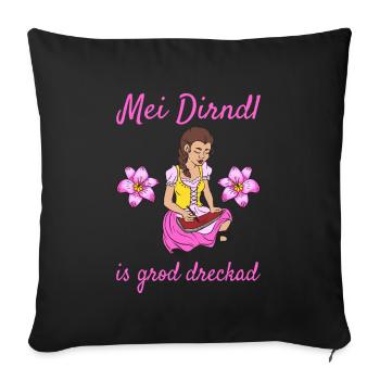 Damen Dirndl Ersatz Trachten Ersatz Bluse Kirmes - Sofakissenbezug 45 x 45 cm - Schwarz - Vorne