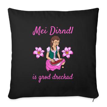 Damen Dirndl Ersatz Trachten Ersatz Bluse Kirmes - Sofakissenbezug 45 x 45 cm - Schwarz - Vorne
