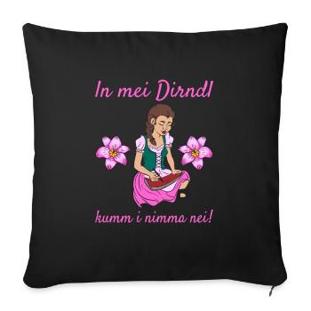 Damen Dirndl Ersatz Trachten Ersatz Bluse Kirmes - Sofakissenbezug 45 x 45 cm - Schwarz - Vorne