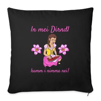 Damen Dirndl Ersatz Trachten Ersatz Bluse Kirmes - Sofakissenbezug 45 x 45 cm - Schwarz - Vorne