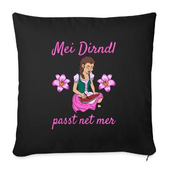 Damen Dirndl Ersatz Trachten Ersatz Bluse Kirmes - Sofakissenbezug 45 x 45 cm - Schwarz - Vorne