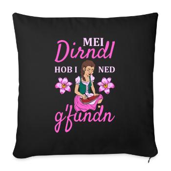 Damen Dirndl Ersatz Trachten Ersatz Bluse Kirmes - Sofakissenbezug 45 x 45 cm - Schwarz - Vorne