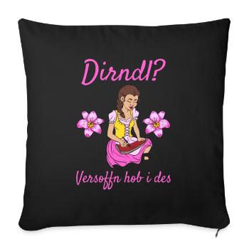 Damen Dirndl Ersatz Trachten Ersatz Bluse Kirmes - Sofakissenbezug 45 x 45 cm - Schwarz - Vorne