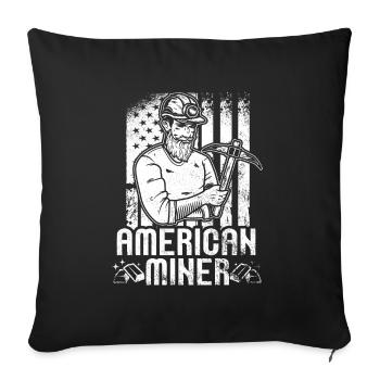 Gold Mining Gold Mine - Sofa pillowcase 17,3'' x 17,3'' (45 x 45 cm) - black - Front