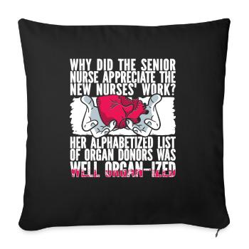 Infirmier - Housse de coussin décorative 45 x 45 cm - noir - Devant