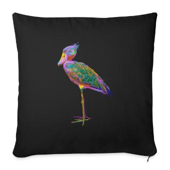 Colorful Splash Bird Shoebill - Sofa pillowcase 17,3'' x 17,3'' (45 x 45 cm) - black - Front