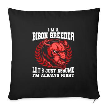 Bison d’Amérique Buffalo - Housse de coussin décorative 45 x 45 cm - noir - Devant