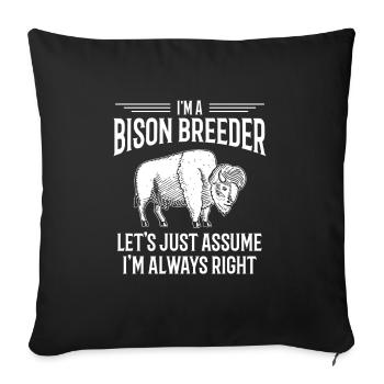 American Bison Buffalo - Sofa pillowcase 17,3'' x 17,3'' (45 x 45 cm) - black - Front