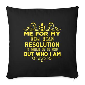 Je serais pour ma résolution du Nouvel An ce serait trop - Housse de coussin décorative 45 x 45 cm - noir - Devant