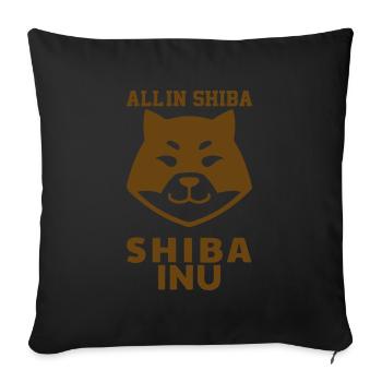 Allin Shiba Inu - Shiba Inu Coin - Sofakissenbezug 45 x 45 cm - Schwarz - Vorne