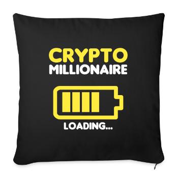Krypto Millionair Laden... - Sofakissenbezug 45 x 45 cm - Schwarz - Vorne