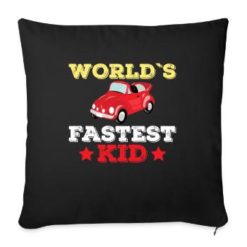 Das Schnellste Kind Der Welt - Auto - Sofakissenbezug 45 x 45 cm - Schwarz - Vorne