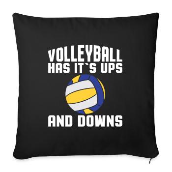 Volleyball has its ups and downs - Volleyball - Sofa pillowcase 17,3'' x 17,3'' (45 x 45 cm) - black - Front