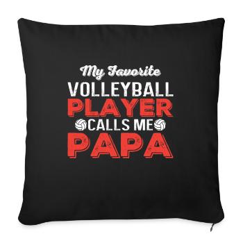 Mon joueur de volleyball préféré m’appelle PAPA - Housse de coussin décorative 45 x 45 cm - noir - Devant