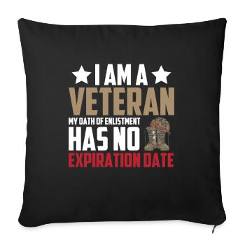 Veteran of THE US Army Soldier Quote - Sofa pillowcase 17,3'' x 17,3'' (45 x 45 cm) - black - Front