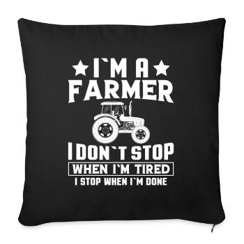 Landwirt Bauer Bulldog Traktor - Landwirtschaft - Sofakissenbezug 45 x 45 cm - Schwarz - Vorne