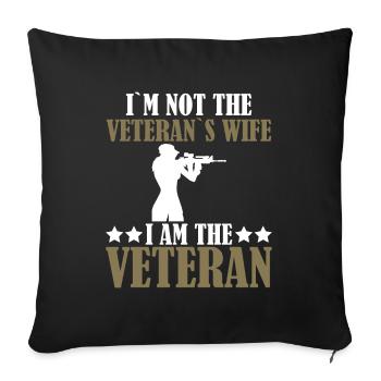 Veteran Woman US Army Girl - Sofa pillowcase 17,3'' x 17,3'' (45 x 45 cm) - black - Front