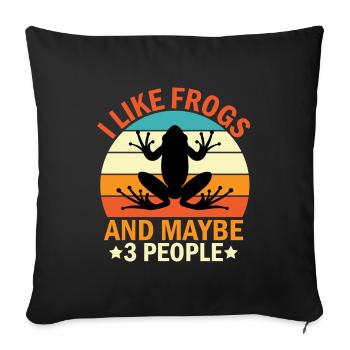 I like frogs and maybe 3 people - frog - Sofa pillowcase 17,3'' x 17,3'' (45 x 45 cm) - black - Front