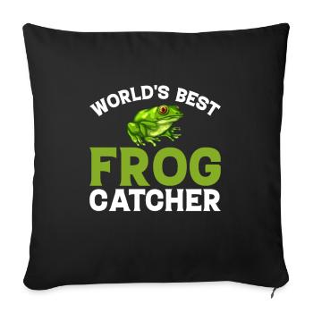 World's Best Frog Catcher - Frog - Sofa pillowcase 17,3'' x 17,3'' (45 x 45 cm) - black - Front