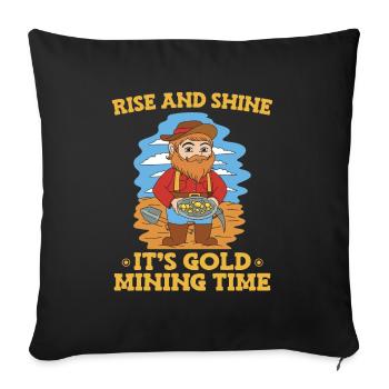 Gold Mining Gold Mine - Sofa pillowcase 17,3'' x 17,3'' (45 x 45 cm) - black - Front