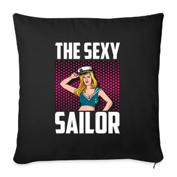 Seglen Segelboot Segler - Sofakissenbezug 45 x 45 cm - Schwarz - Vorne