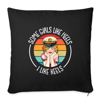 Voilier Voilier Sailor - Housse de coussin décorative 45 x 45 cm - noir - Devant
