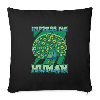 Peacock Bird - Sofa pillowcase 17,3'' x 17,3'' (45 x 45 cm) - black - Front