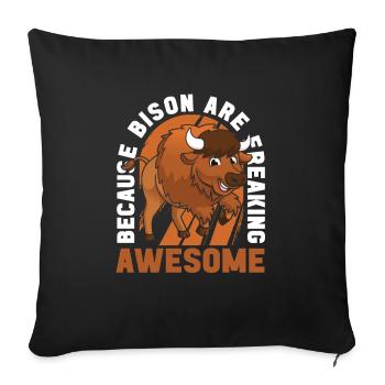 American Bison Buffalo - Sofa pillowcase 17,3'' x 17,3'' (45 x 45 cm) - black - Front