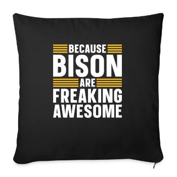 American Bison Buffalo - Sofa pillowcase 17,3'' x 17,3'' (45 x 45 cm) - black - Front