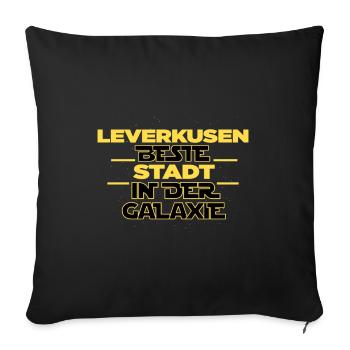 Leverkusen beste Stadt in der Galaxie - Sofakissenbezug 45 x 45 cm - Schwarz - Vorne