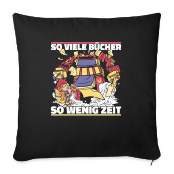 Bookworm Bookworm Book Reading - Sofa pillowcase 17,3'' x 17,3'' (45 x 45 cm) - black - Front