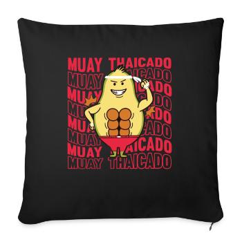 Muay Thai Boxe Thaiboxen Boxer - Housse de coussin décorative 45 x 45 cm - noir - Devant
