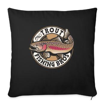 Pêcheur Pêcheur Pêcheurs Pêche - Housse de coussin décorative 45 x 45 cm - noir - Devant