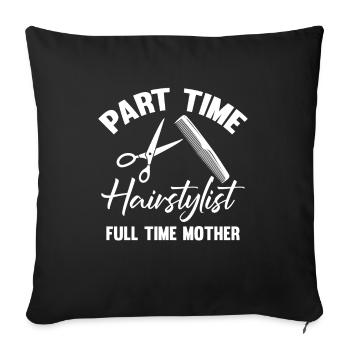 Friseur Frisör Haare Frisur Haarstylist - Sofakissenbezug 45 x 45 cm - Schwarz - Vorne