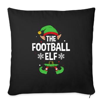 Elfe de cadeau de Noël de famille assorti de groupe - Housse de coussin décorative 45 x 45 cm - noir - Devant