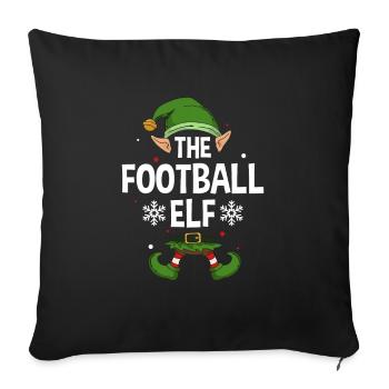 Elfe de cadeau de Noël de famille assorti de groupe - Housse de coussin décorative 45 x 45 cm - noir - Devant