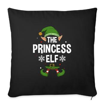 Elfe de cadeau de Noël de famille assorti de groupe - Housse de coussin décorative 45 x 45 cm - noir - Devant