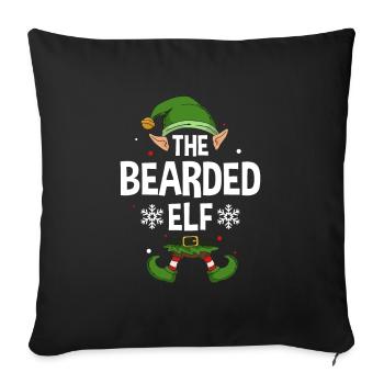 Elfe de cadeau de Noël de famille assorti de groupe - Housse de coussin décorative 45 x 45 cm - noir - Devant