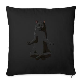 Drôle de yoga british shorthair cat - Housse de coussin décorative 45 x 45 cm - noir - Devant