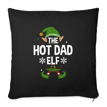 Elfe de cadeau de Noël de famille assorti de groupe - Housse de coussin décorative 45 x 45 cm - noir - Devant