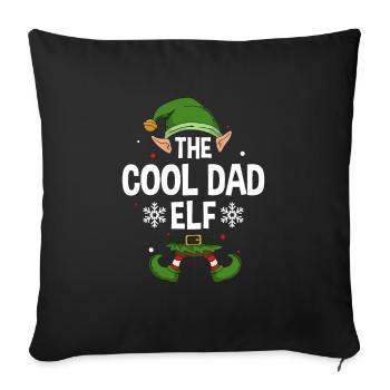 Elfe de cadeau de Noël de famille assorti de groupe - Housse de coussin décorative 45 x 45 cm - noir - Devant