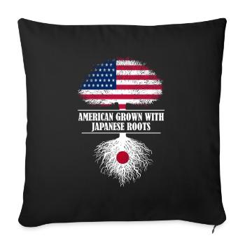 American grown with japanese roots americans - Sofa pillowcase 17,3'' x 17,3'' (45 x 45 cm) - black - Front