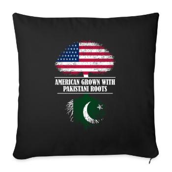 American Grown with Pakistani Roots flag - Sofa pillowcase 17,3'' x 17,3'' (45 x 45 cm) - black - Front