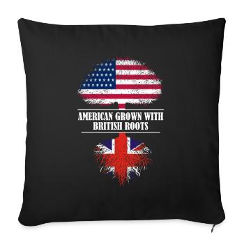Américain cultivé avec des racines britanniques Grande-Bretagne - Housse de coussin décorative 45 x 45 cm - noir - Devant